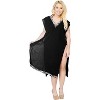 HAPPY BAY Women's Summer Vacation Beachwear Swim Suit Loose Bathing Suit Swim Beach Cover-up Dress Robe X-Large-XX-Large Black Solid - 4 of 4
