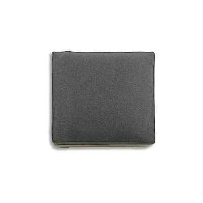 Gray and Beige Transitional Outdoor Ottoman with Cushion