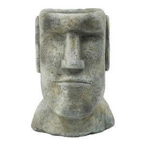NAYSAYE Planter Easter Island Cement Planter Unique Statue Design for Indoor Outdoor Garden, Gray, 5"*5.5"*9" - 1 of 4