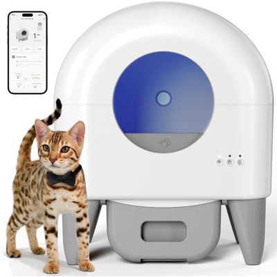 Fumoi Self Cleaning Litter Box,95L Automatic Cat Litter Box Self Cleaning Large Capacity,White