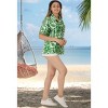 LA LEELA Button Down Shirt for Women Summer Beach Party Blouses Button Up Short Sleeve Vacation Hawaiian Shirts Coverup Tank Top Women - 3 of 4