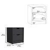 NicBex Nightstand with Drawer,Modern Side Table with Storage Space,Bedside Table for Bedroom,Living Room,Black/White - 3 of 4