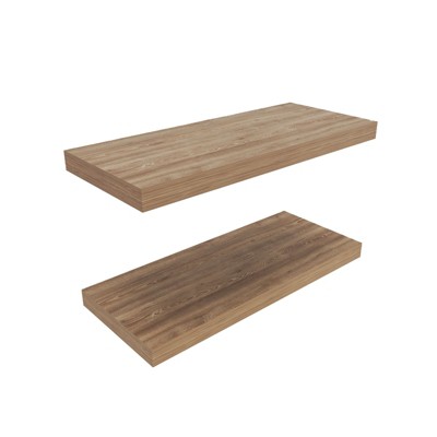 SEVOBAL Utility Storage Shelves Bookshelf Set of 2 Wide Floating Shelves, Modern Wall-Mounted Storage for Living Room, Beige, 32"*11"*4"