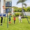 Costway 4-in-1 Kids Swing Sports Set Carbon Steel Swing Stand w/Basketball Hoop Climbing Ladder - 2 of 4