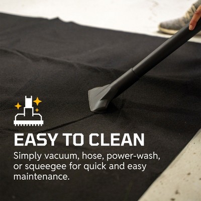 Black Medium Size Garage Carpet Mat with Anti-Slip Backing