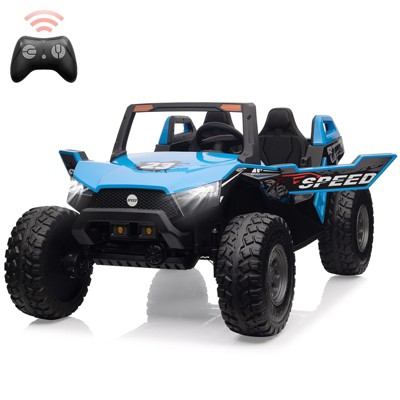 Ride On Car for Kids, 24V 2 Seater, 4WD Utv Electric Cars with Remote Control, More Foldable Seat, Music, Light