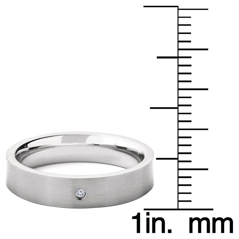 Men's Crucible 0.02 CT. T.W. Diamond Stud Bezel Set Ring in Titanium (H-I-SI2), 3 of 6