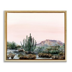 Stupell Industries Tranquil Desert Atmosphere Floating Frame Canvas Art, Gold, 31" x 25" - 1 of 4