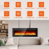 Acekool 5-Inch Ultra-Thin Recessed Electric Fireplace, Flush Mount Wall Heater, 12 Flame Colors, Digital Thermostat, Remote Control, 1500W - 3 of 4