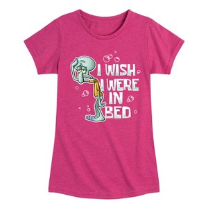Girls' - SpongeBob SquarePants - Squidward Bed Fitted Short Sleeve Graphic T-Shirt - 1 of 4
