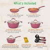 NutriChef NCCW11GD-MAR 11 Piece Nonstick Ceramic Coating Elegant Diamond Pattern Kitchen Cookware Pots and Pan Set with Lids and Utensils, Marron Pink - image 2 of 4