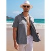 COOFANDY Men's Linen Short Sleeve Button Down Casual Cuban Collar Summer Beach Shirts Vacation Essentials - 4 of 4
