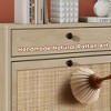 Brafabhome Entryway Rattan Shoe Storage Cabinets with 4 Flip Doors, Farmhouse Wood Shoe Organizer for Slippers in Hallway Living Room | 16 Pairs - 3 of 4