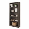 Aoxun Home Office Set Industrial L-Shaped Desk  Storage & Monitor Shelf + 5-Tier Grey Bookcase  Bottom Molding - 3 of 3