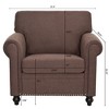 37.4" Moymacrae Rolled Arm 1-Seater Sofa with Nailhead Trim and Removable Cushion - 2 of 4