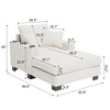 GDFStudio Eureka 41"W Oversized Upholstered Chaise Lounge Chair with USB Port and Cup Holder - 3 of 4
