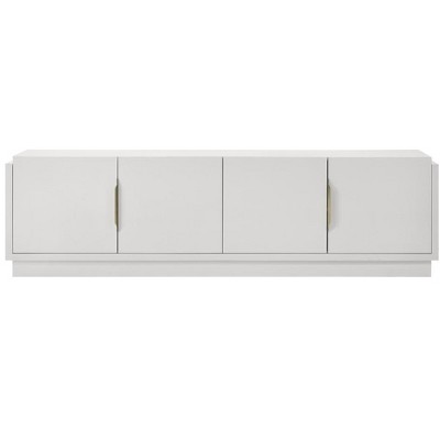 VYNXARI 70"W White 4-Door TV Stand,Storage Cabinets with doors and shelves