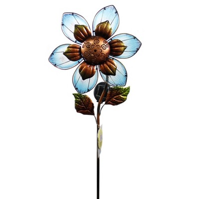 Home & Garden 50.0" Solar Giant Flower Stake Blue Led String Lights Cally Regal Art & Gift  -  Decorative Garden Stakes