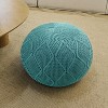 ARTPLAN Round Pouf Ottoman Home knit Floor Foot Pouf Woven Stool For Living Room, Lounge and Bedroom - 2 of 4