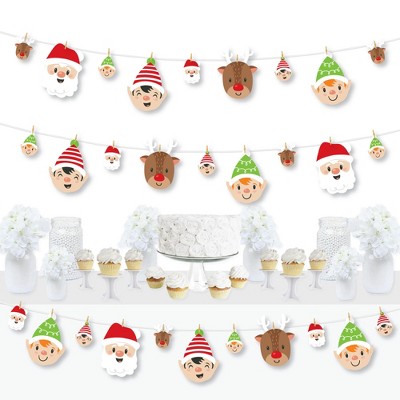 Big Dot of Happiness Very Merry Christmas - Holiday Santa Claus Party DIY Decorations - Clothespin Garland Banner - 44 Pc