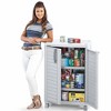 Medium Storage Cabinet Light Gray - Inval: Durable Polypropylene, 2 Adjustable Shelves, Security Lock Hole - 4 of 4