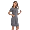 Womens Sheath Dress Hooded Sweatshirts Dress with Front Pocket Short Sleeve Bodycon Mini Dress - 3 of 4
