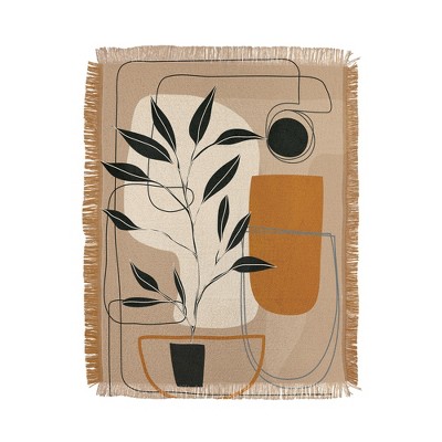 Nadja Abstract Shapes 06 56"x46" Woven Throw Blanket - Deny Designs