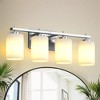 DORESshop Modern 4-Light Vanity Wall Lamp, Sand Nickel Finish with Opal Glass Shade, Perfect for Bathroom, Bedroom - 2 of 4