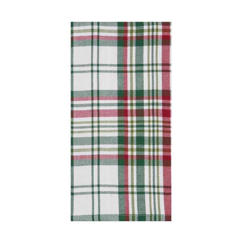 C&F Home 27' X 18" Joel Plaid Woven Cotton Kitchen Dish Towel, Red, White and Blue Plaid, 2 of 4
