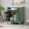 30" Bathroom Cabinet With Ceramic Sink, Solid Wood Frame Bathroom Vanity With Flip-out Drawer, Modern Storage Cabinet With 2 Soft-Close Doors - 2 of 4