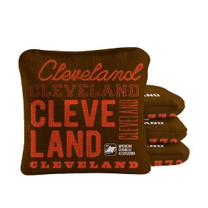 Skip's Garage | Gameday Cleveland Football Synergy Pro Brown Cornhole Bags (Set of 4) - 1 of 4