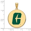 Black Bow Jewelry 14k Yellow Gold Plated Sterling Silver North Carolina at Charlotte 49ers NCAA Extra Large Pendant - 2 of 3