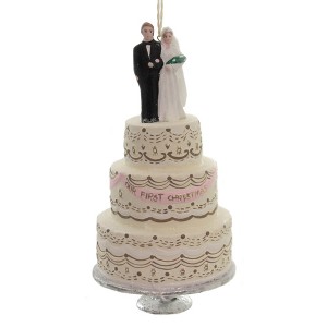 Cody Foster 6.25 In Our First Christmas Together Wedding Couple Cake Bride Groom Tree Ornaments - 1 of 3