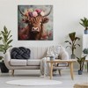 Stupell Industries Detailed Floral Highland Cow Canvas Wall Art - 2 of 4