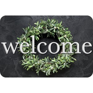 Ashley Productions® The Original Fun Mat™, Welcome Mat, 15.5" x 23.5", Slate Wreath Welcome - 1 of 1