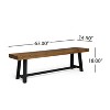 GDFStudio Foster Outdoor 63" Acacia Wood Bench - 3 of 4
