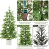 6FT Artificial Cedar Topiary Trees (Set of 2) - Outdoor & Indoor Faux Pine Cypress Plants for Home Front Door, Porch, Office - 3 of 4