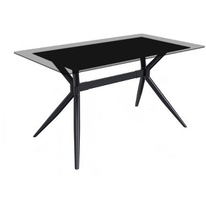 LeisureMod Elega Modern Dining Table Rectangular Tabletop and Durable Black Stainless Steel Base for Kitchen and Dining Room - 1 of 4