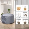 4FT Velvet Bean Bag Chair – Foam-Filled Round Lounger for Adults & Teens, Plush Soft Seating for Living Room, Dorm, or Lounge Areas - 4 of 4