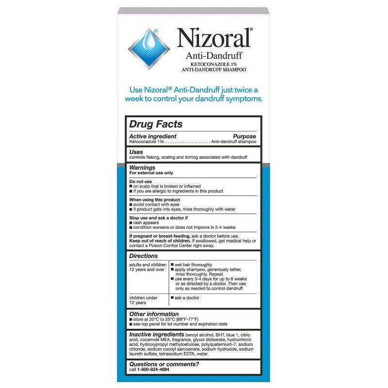 Nizoral Anti Dandruff Shampoo with 1% Ketoconazole, Clean Fresh Scent, 4 of 12