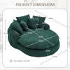 Oversized Chenille Bean Bag Sofa with 5 Pillows, Lazy Sofa Memory Foam Floor Couch with Wrap-Around Backrest - ModernLuxe - 3 of 4