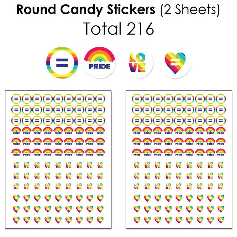 Big Dot of Happiness Love is Love - Pride - Rainbow Party Candy Favor Sticker Kit - 304 Pieces, 5 of 9
