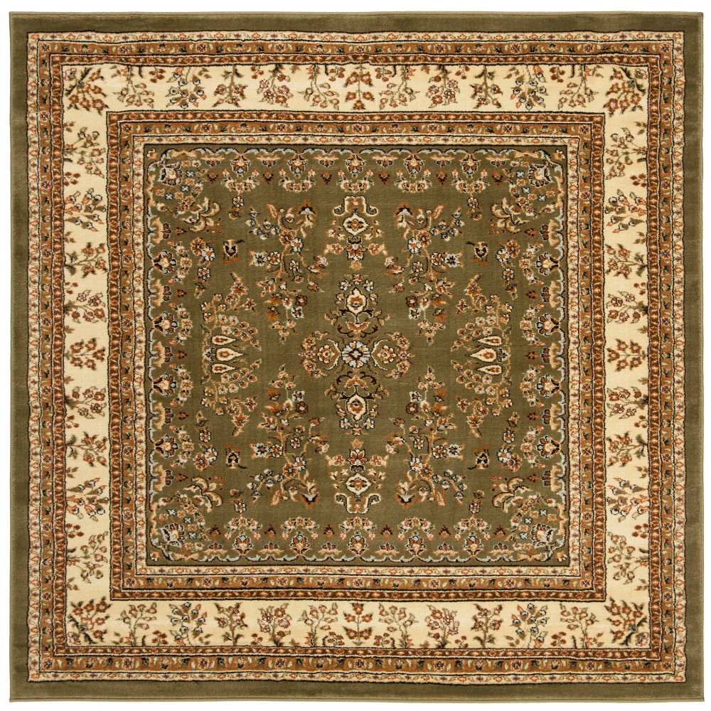 8'x8' Loomed Floral Square Area Rug Sage/Ivory - Safavieh