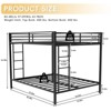 VASIP Full Size Square Tube Bunk Bed, Heavy-Duty Metal Frame for Any Room,Black - 2 of 4