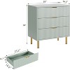 3 Drawer Dresser for Bedroom, Nightstand Chest of Drawers, Modern Wood Storage Dresser Organizer with Gold Metal Handles & Anti-Tipping Device - 2 of 4