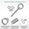 Unique Bargains Stainless Steel Durable Rust-Resistant Eyebolts with Nuts Washers Male Screw for Fastening 10 Pcs - 2 of 4