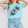 Simply Sage Market Women's Hibiscus Spray Short Sleeve Relaxed Fit Cropped Tee - 2 of 2