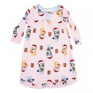 Kids Bluey and Bingo Santa Hats and Presents Nightgown - 1 of 2