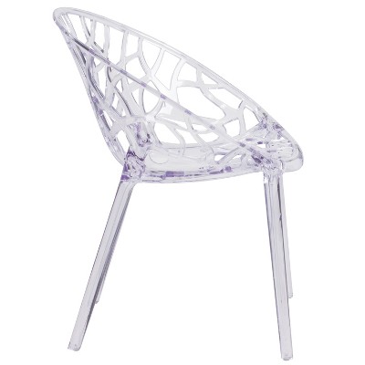 Elegant Transparent Cut-Out Design Stacking Accent Chair