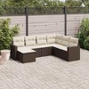 vidaXL Garden Sofa Set Brown and Cream White - 2 of 4